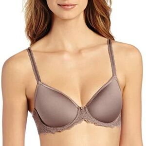 Wacoal Bra 36B Seduction Spacer Lined Contour Cappuccino Brown Underwire 853255